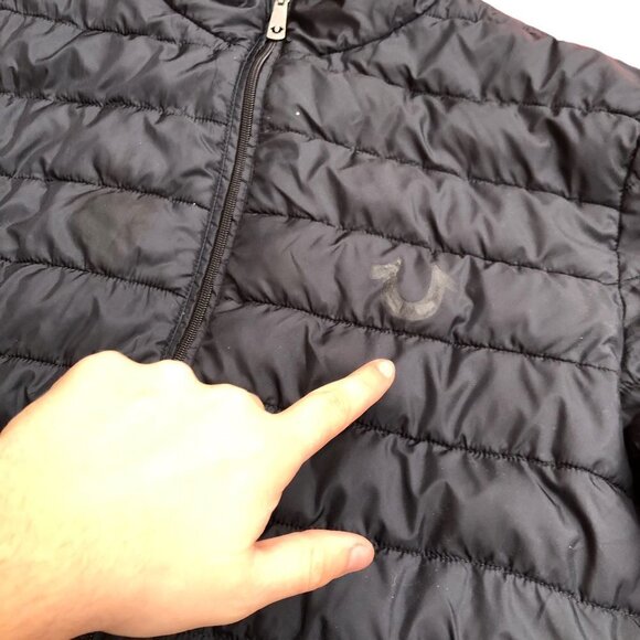 Rare True Religion Puffer Jacket Large Black - Picture 6 of 8